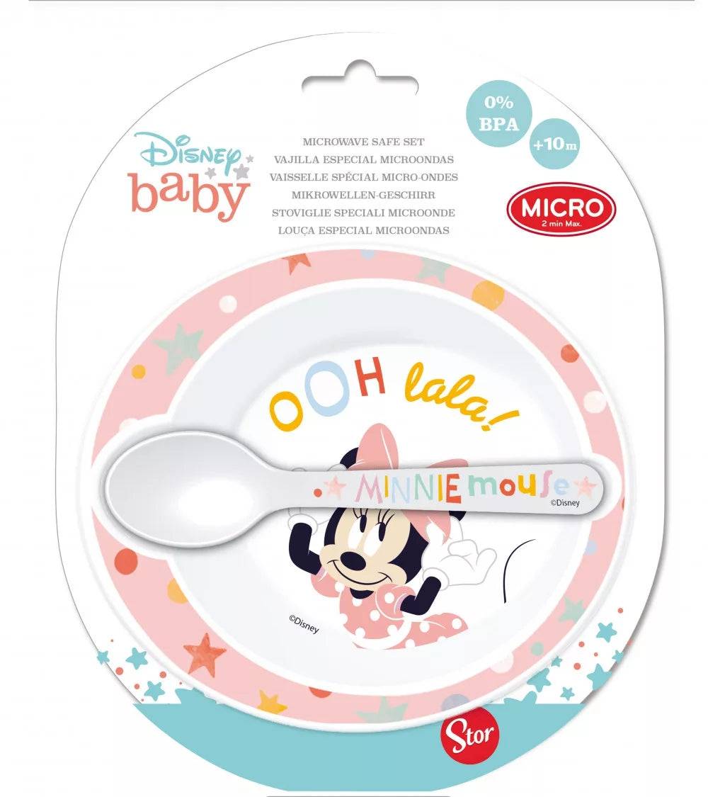 Lau Fashion Disney Tiefer Suppen Teller Set Mickey Baby Löffel Kindergarten Kids 2Tlg