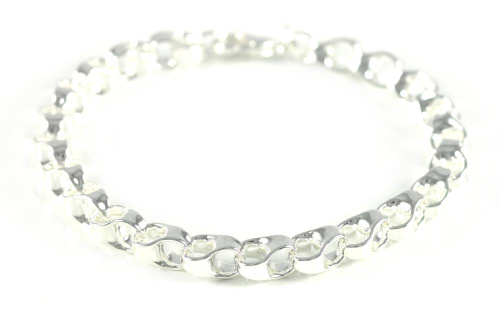 Lau Fashion Fashion Damen Armband Armreifen Modeschmuck Silber Elemente Kette Ø 7mm