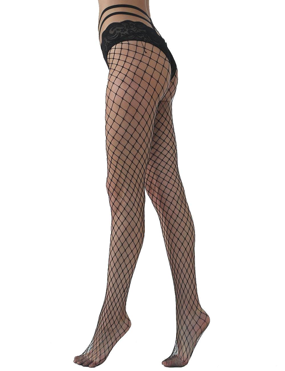 Lau Fashion Harness Strumpfhose Lange Netz Unterhose Strapse Strumpfband Gogo Schwarz S/M/L