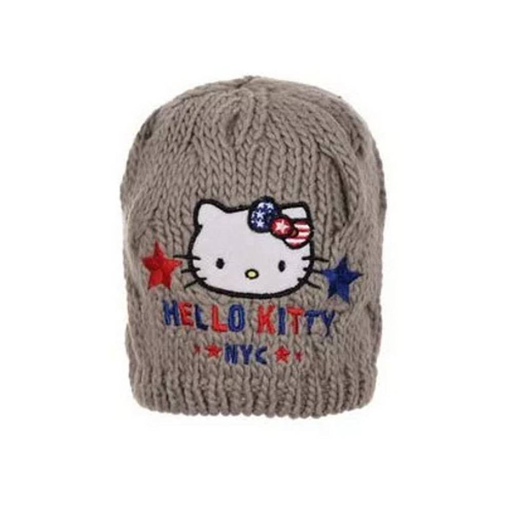 Lau Fashion Hello Kitty Warme Wintermütze Katze Kindermütze Mädchen Strickmütze 52-54cm