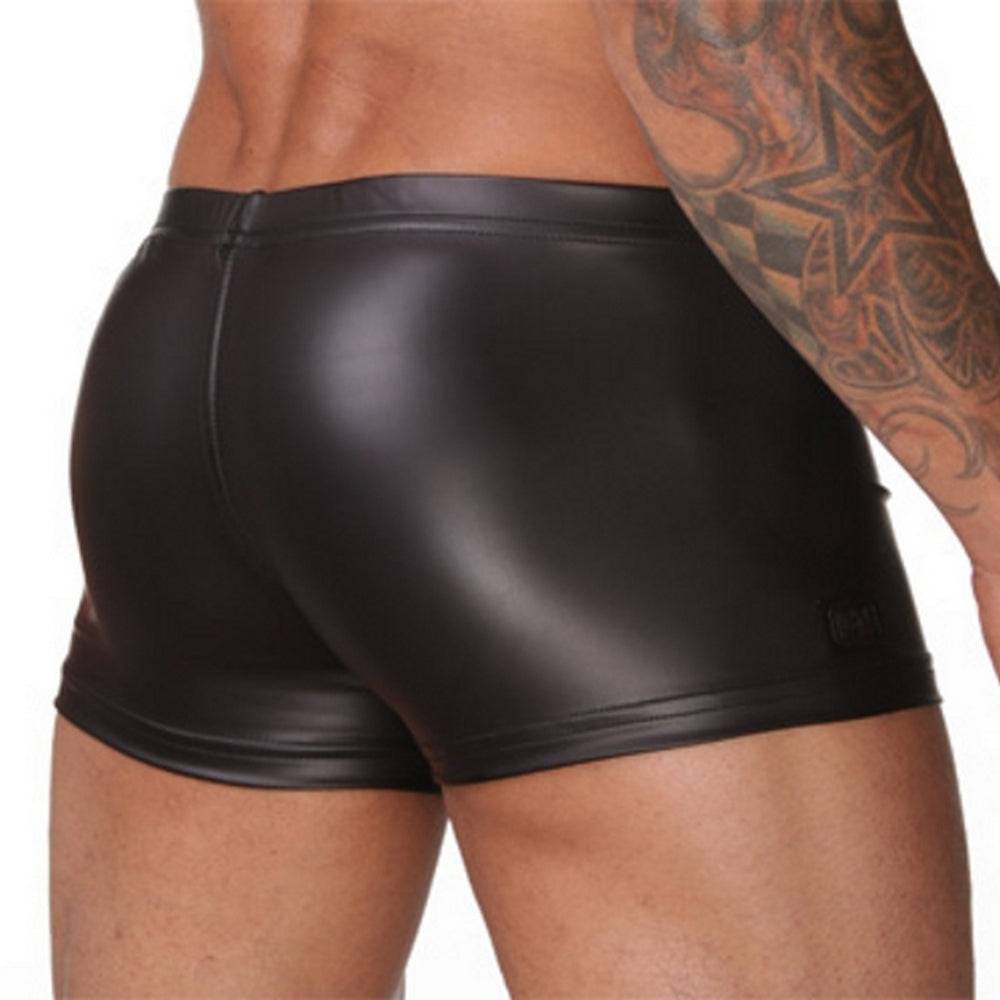 Lau Fashion Herren Slip Lack Leder Wetlook Schwarz Männer Fetisch Boxershorts Gogo M/L/XL - MP006
