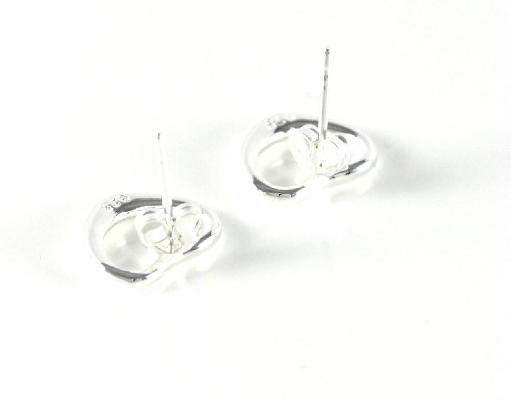 Lau Fashion Herzchen Silber Damen Ohrstecker Zirkonia Geschenk Schmuck Ohrringe Ø 13mm