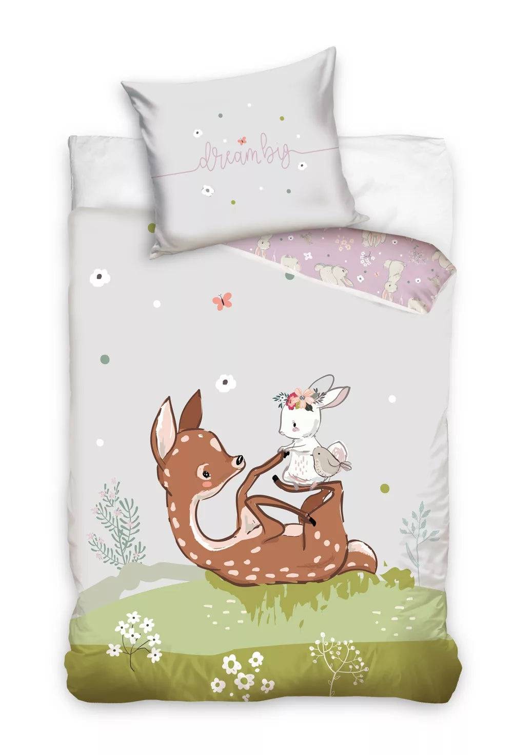 Lau Fashion Kinder Tiere Wendebettwäsche Süsse Bettwäsche Set Bettbezug 140×200cm
