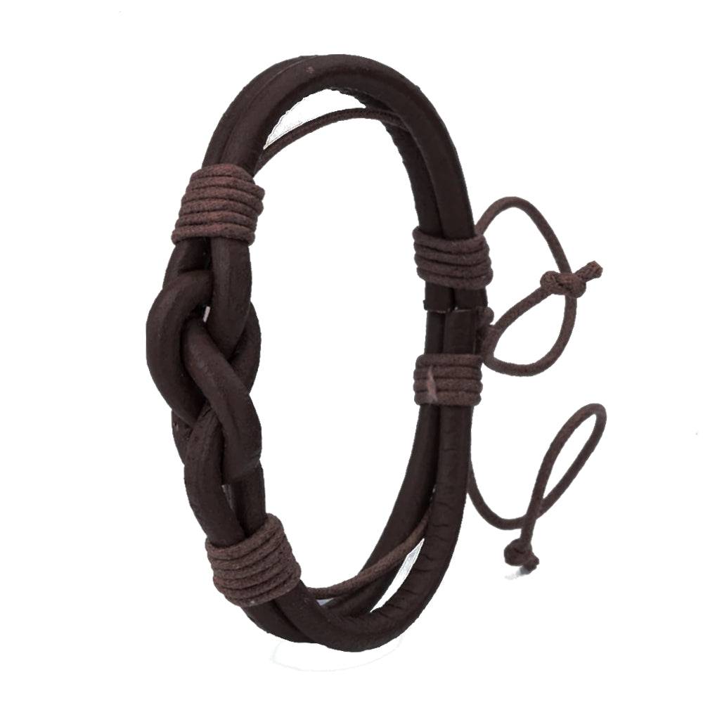 Lau Fashion Knoten Armband Echt Leder Geflochten Surfer Seemann Schmuck Unisex 20cm