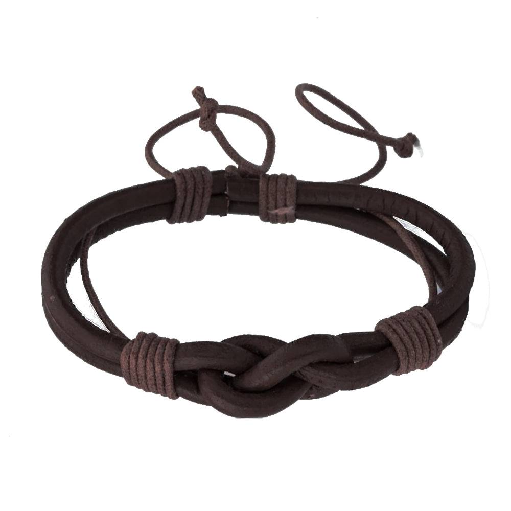 Lau Fashion Knoten Armband Echt Leder Geflochten Surfer Seemann Schmuck Unisex 20cm