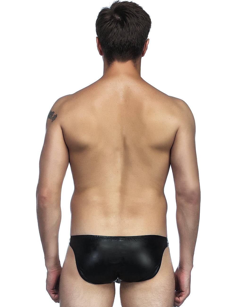 Lau Fashion Lack Leder Slip Herren Wetlook Boxershorts Männer Unterwäsche M/L/XL