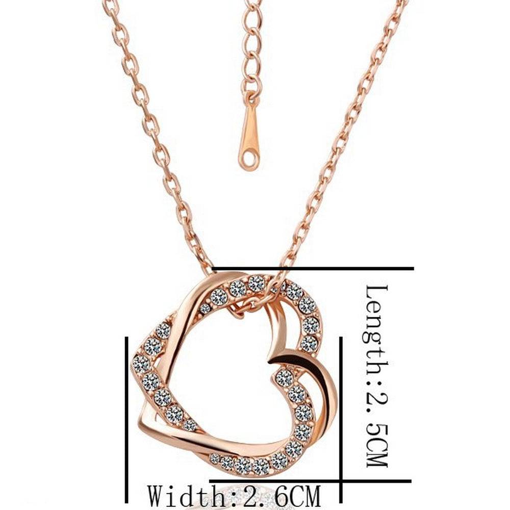 Lau Fashion Lau-Fashion Herz Halskette Anhänger Schmuck Zirkonia Strass Vergoldet Ø 25mm