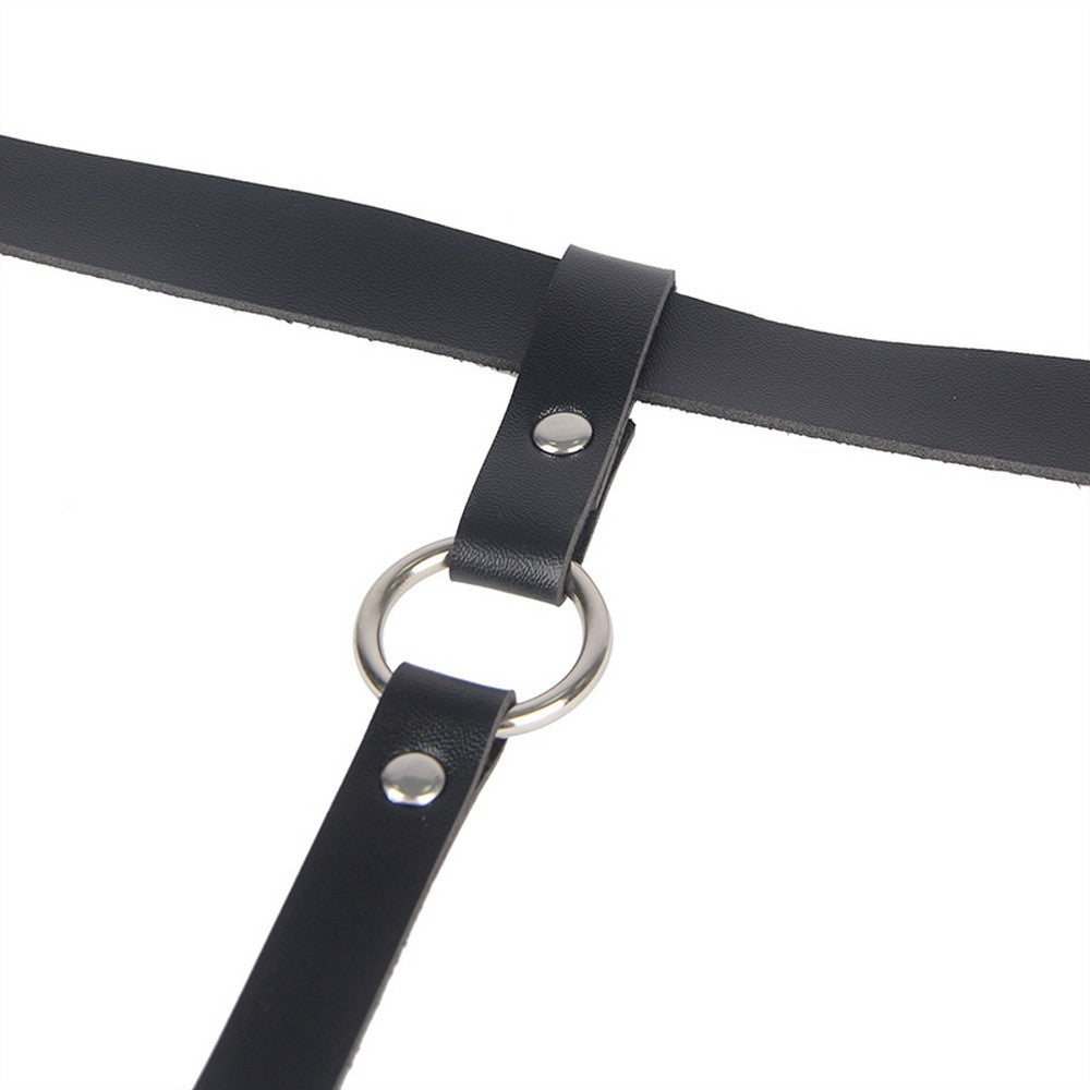 Lau Fashion Leder Strapshalter Harness Bondage SM BDSM Gothic Band Unterwäsche S/M/L