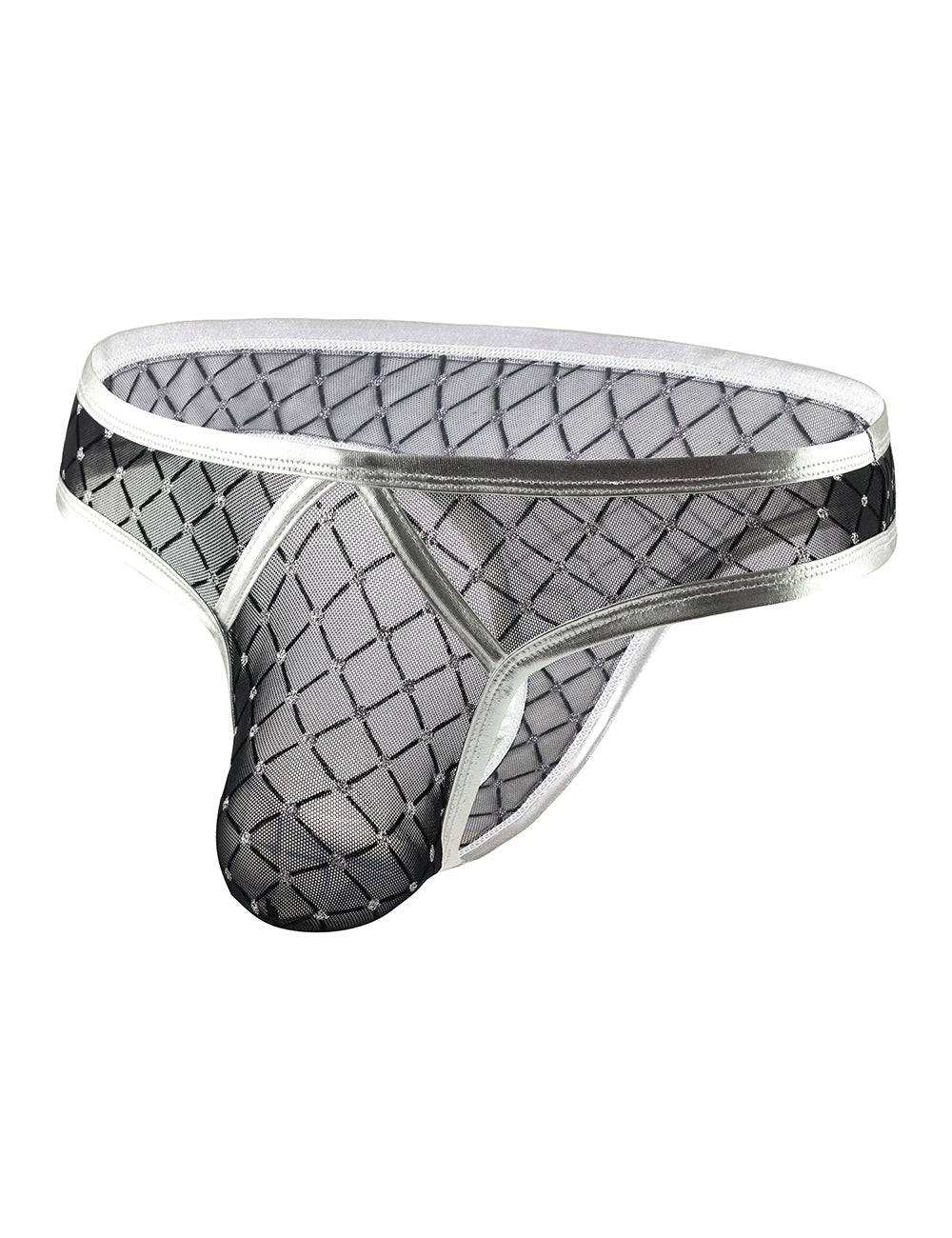 Lau Fashion Männer Tanga Unterhose Transparenter Netz String Fishnet Micro Unterwäsche Gay M/L