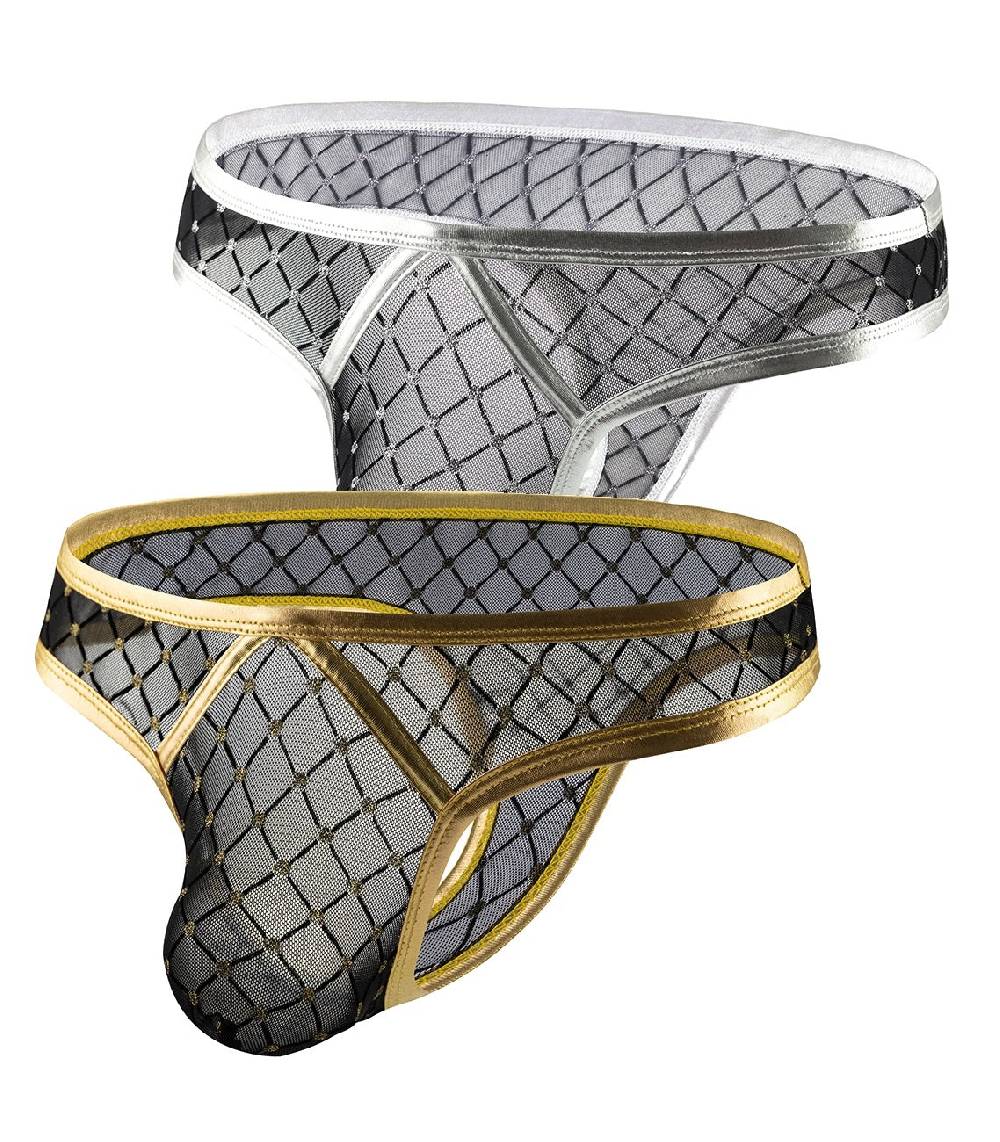 Lau Fashion Männer Tanga Unterhose Transparenter Netz String Fishnet Micro Unterwäsche Gay M/L