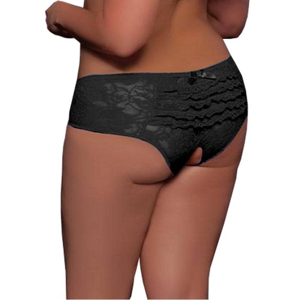 Lau Fashion Offen Panty Damen Spitze Blumen Transparent Unterhose Slip Dessous S M L XL