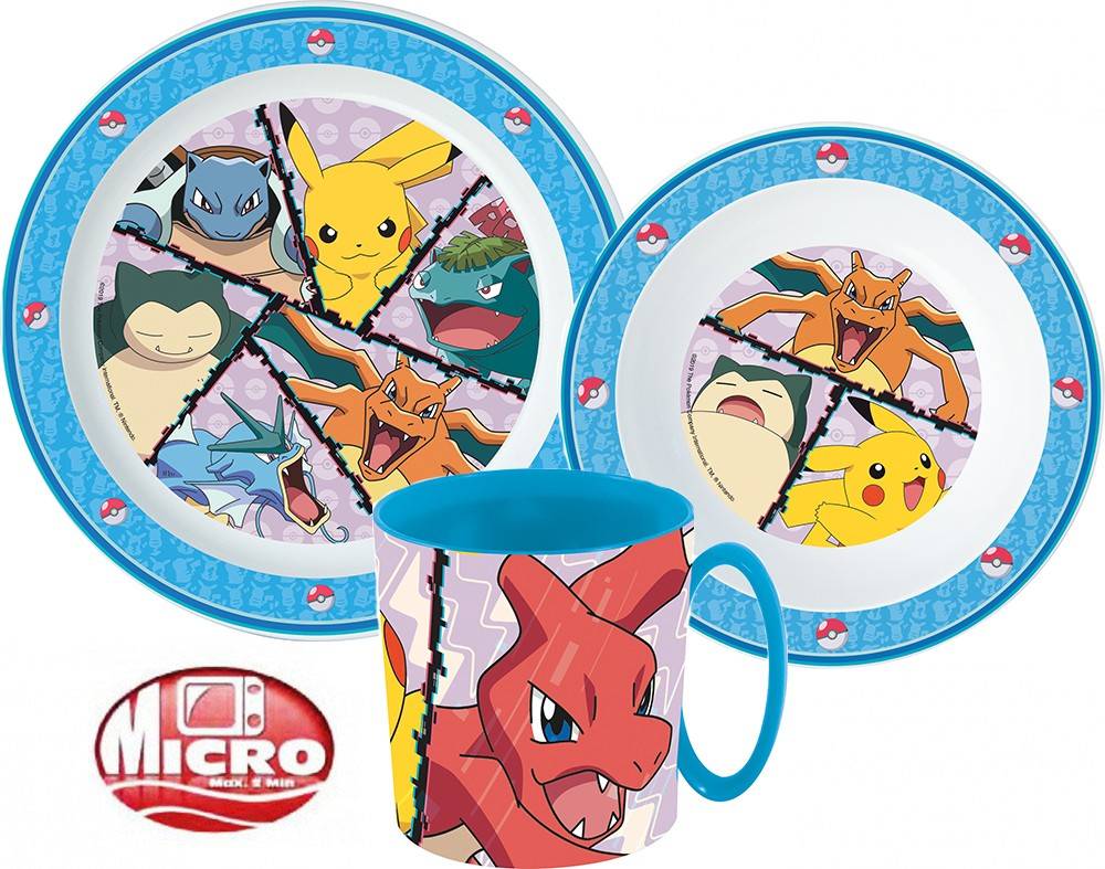 Lau Fashion Pokémon Pikachu Gamer Geschirrset Besteck Set Frühstücks Kinder Kindergarten