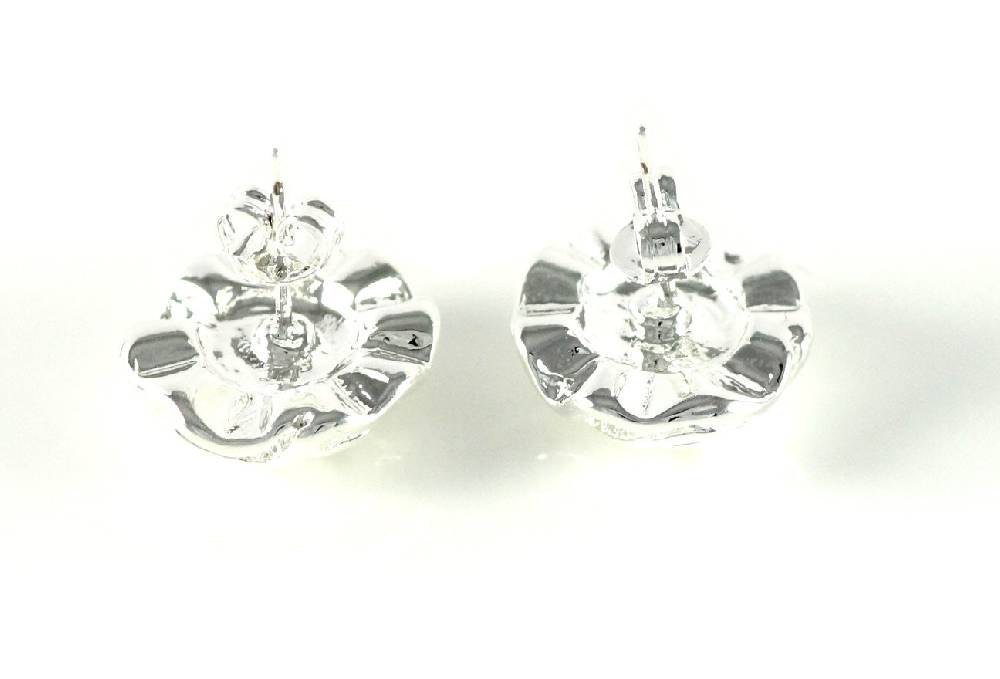 Lau Fashion Seerosen Ohrstecker Muschel Damen Geschenk Schmuck Ohrringe Silber Ø 13mm