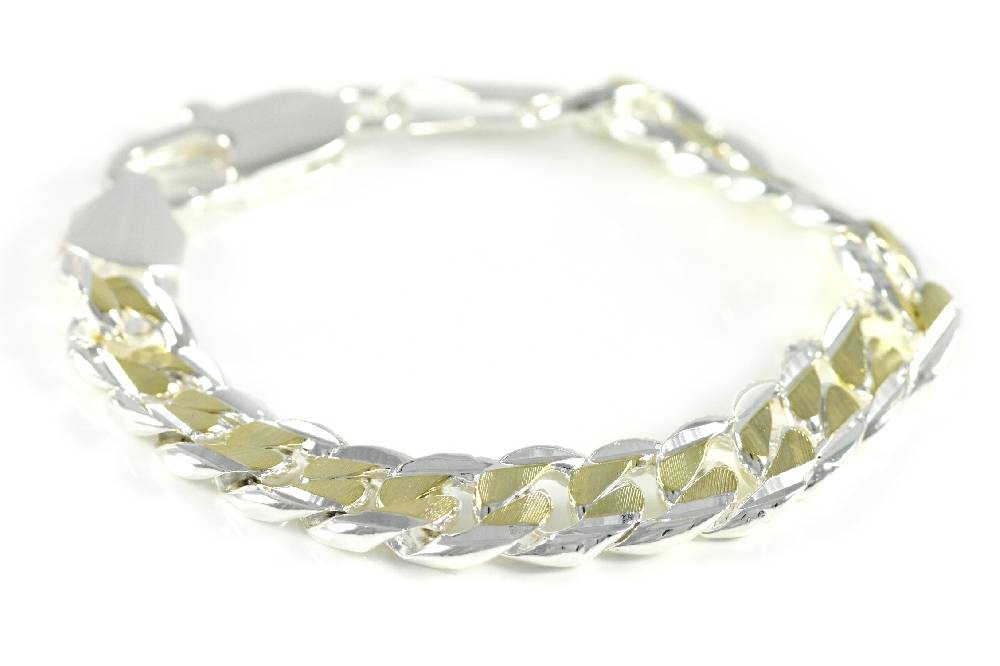 Lau Fashion SeXy Herren Armband Proleten Panzerketten Geflochten Gold Silber Ø 11mm