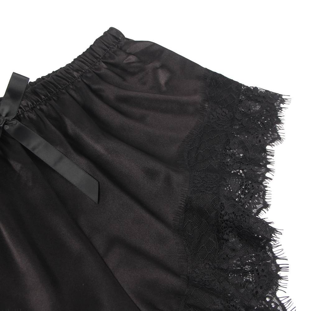 Lau Fashion Sexy Spitze Frauen Schlafanzug Satin Pyjama Set Zweiteilig Nachtwäsche S/XL