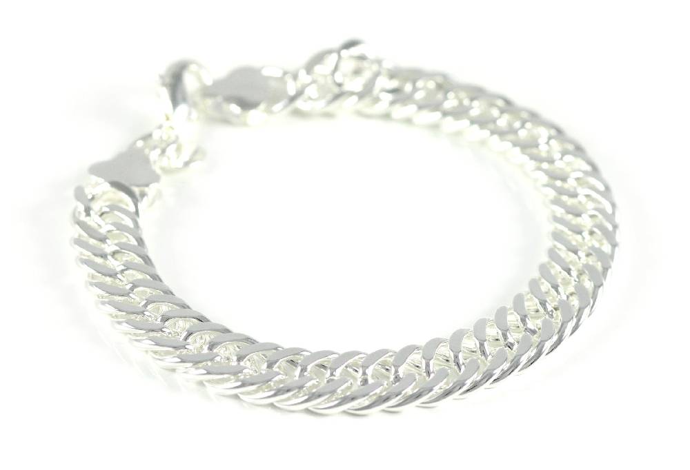 Lau Fashion Silber Herren Armband Geschenkidee Modeschmuck Schlange Panzer Kette Ø 10mm