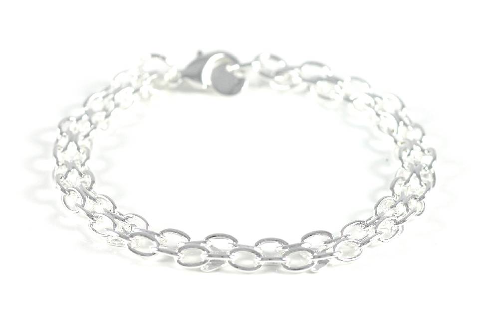 Lau Fashion Silber Massives Herz Damen Armband Modeschmuck Armreifen Geschenk Ø 7mm