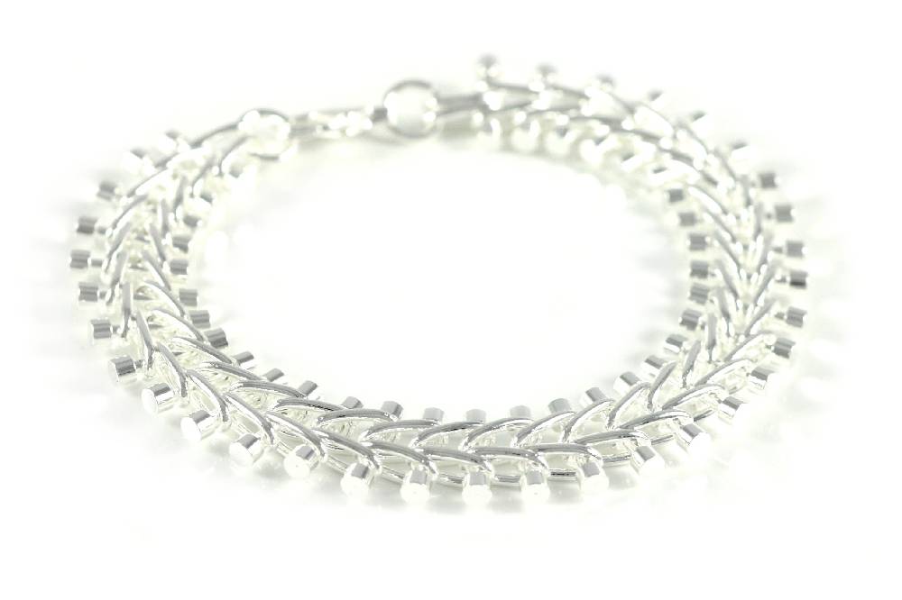 Lau Fashion Silber Rockabilly Armband Unisex Geschenk Modeschmuck Glieder Kette Ø 13mm