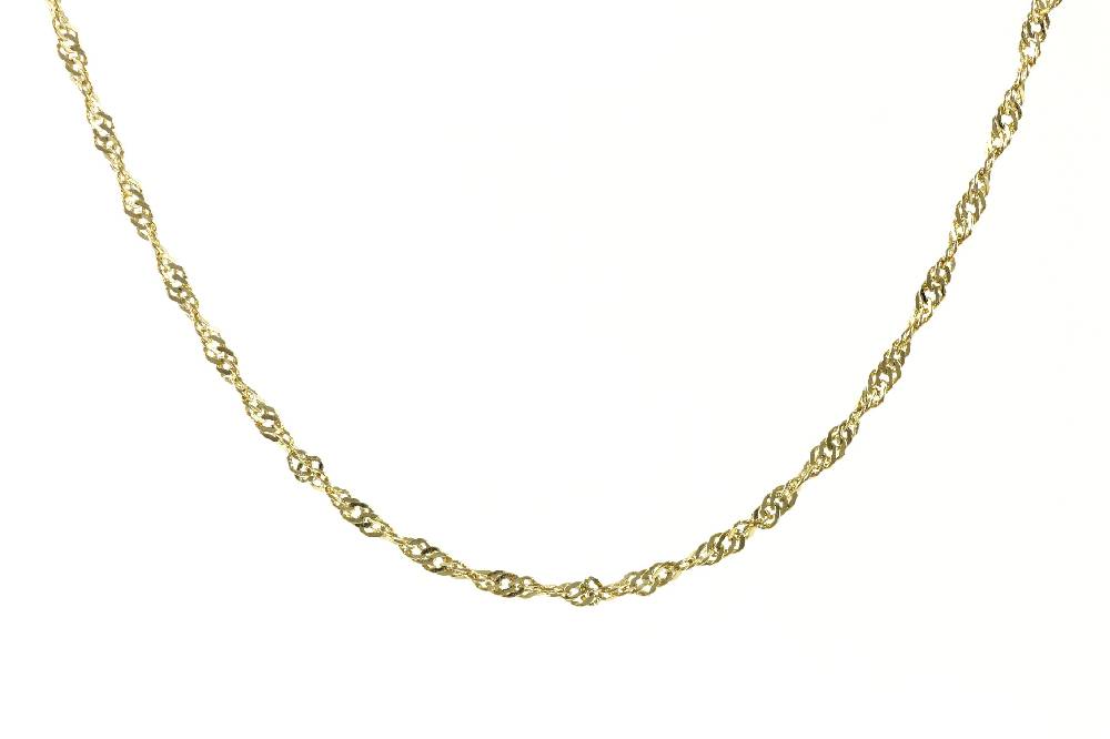 Lau Fashion Singapurkette Gold Halsketten Anhänger Schmuck Set Vergoldet Gelbgold Ø 2mm