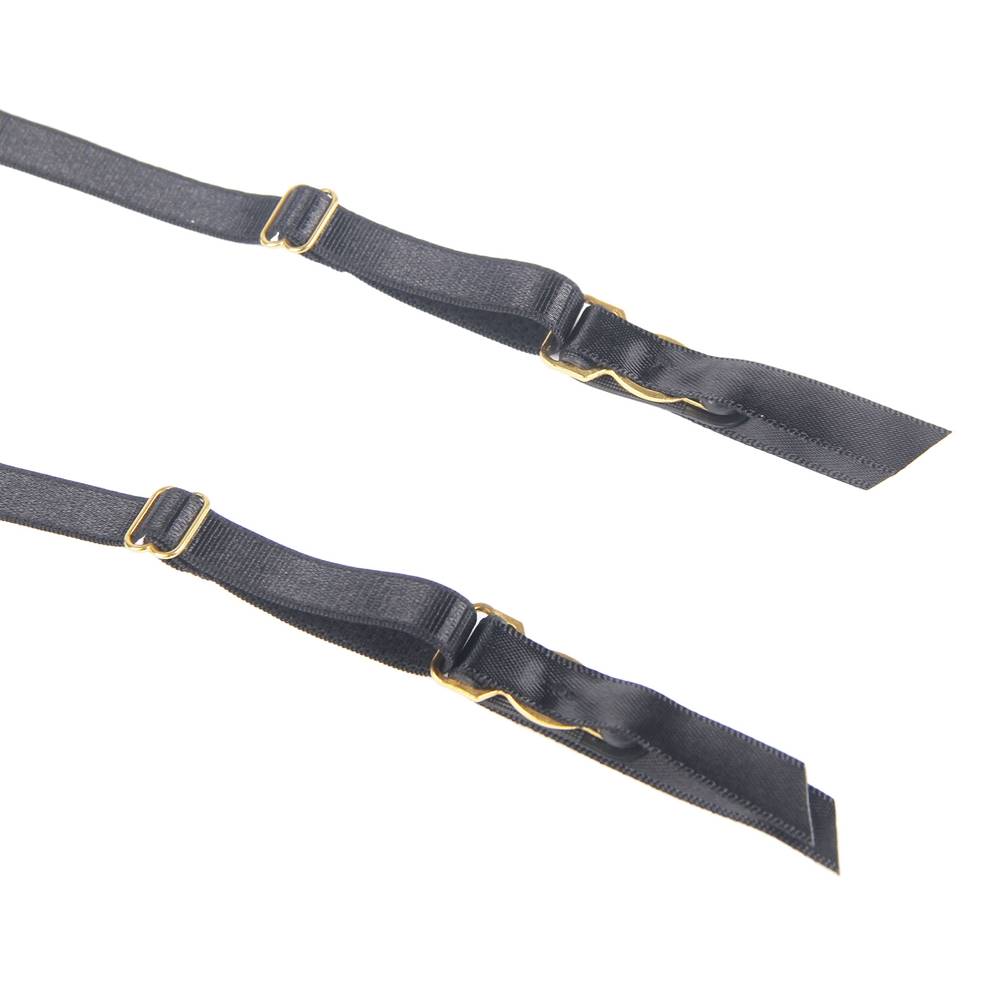 Lau Fashion Strumpfhalter Schwarz Strapsgürtel Unterwäsche Spitze Dessous Hüfthalter Strapse Slip S/XL