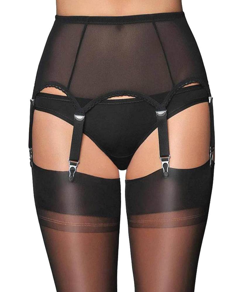 Lau Fashion Strumpfhalter Unterwäsche Strapsgürtel Dessous Hüfthalter Strapse Tanga S M L XL - P5182