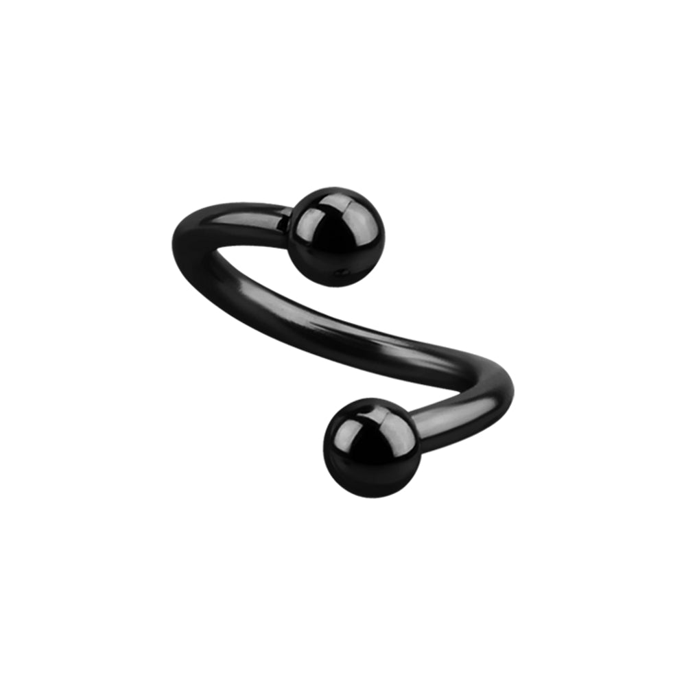 Lau Fashion Titan Spirale Lippen Augenbrauen Piercing Hufeisen Ø 10mm 1,2 Kugel 3mm