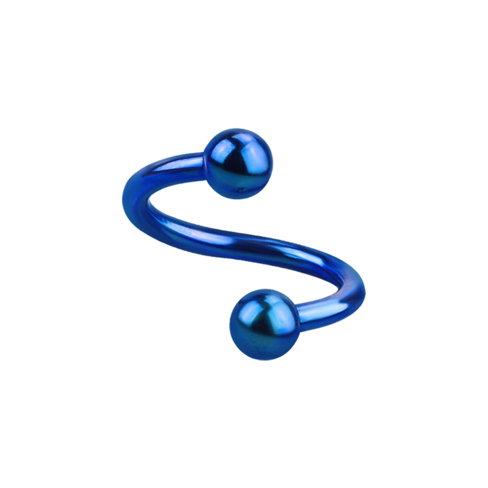 Lau Fashion Titan Spirale Lippen Augenbrauen Piercing Hufeisen Ø 10mm 1,2 Kugel 3mm
