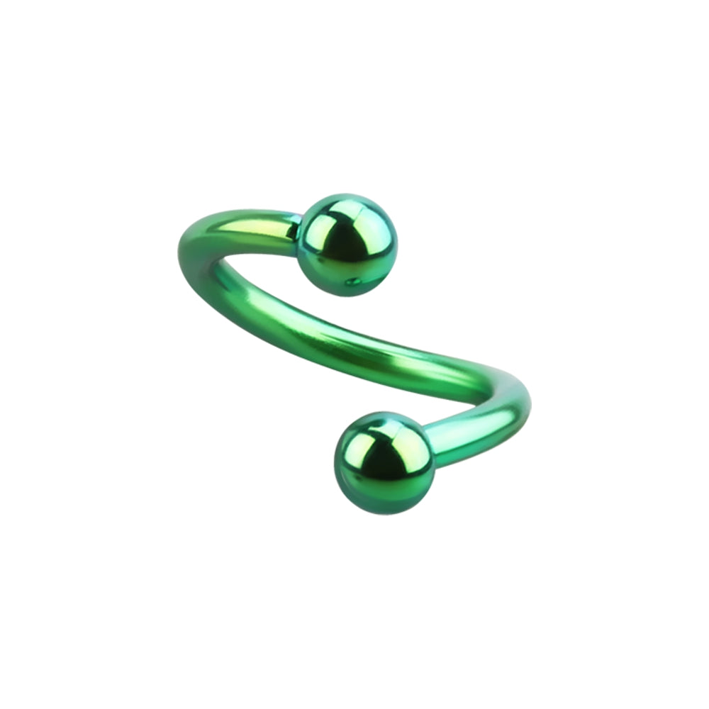 Lau Fashion Titan Spirale Lippen Augenbrauen Piercing Hufeisen Ø 10mm 1,2 Kugel 3mm