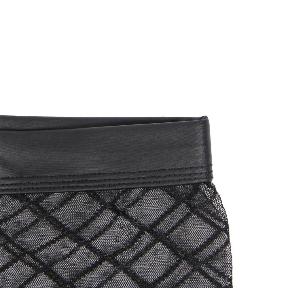 Lau Fashion Transparente Boxershorts Netz Slip Lack Leder Wetlook Männer Unterwäsche M/L