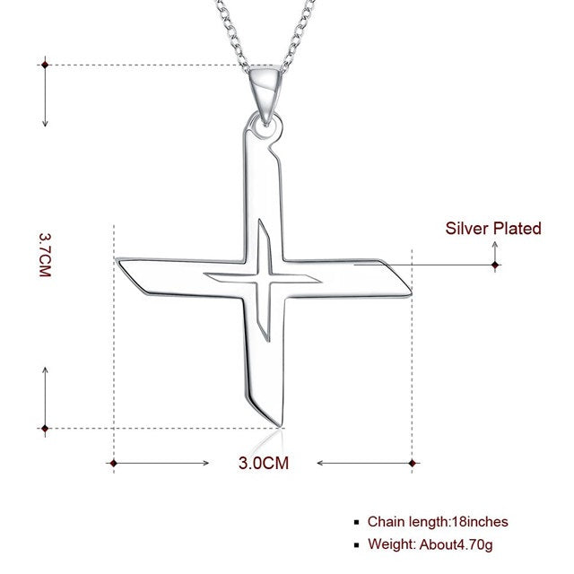 Lau Fashion Unisex Silber Ninja Stern Massive Halskette X Man Anhänger Ø 30mm