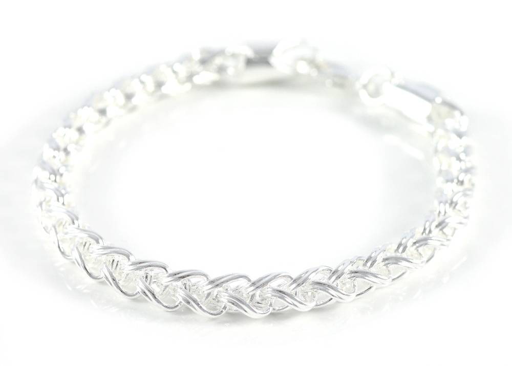 Lau Fashion Unisex Verdrehte Ring Armband Panzer Kette Modeschmuck Silber 6mm