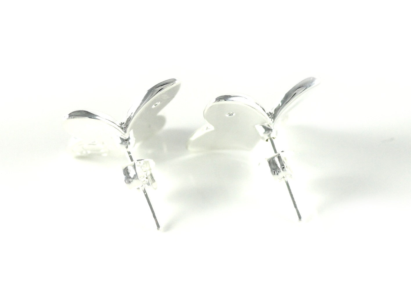 Lau Fashion Versilberte Schmetterlinge Damen Ohrstecker Zirkonia Libelle Ohrringe Ø 17mm