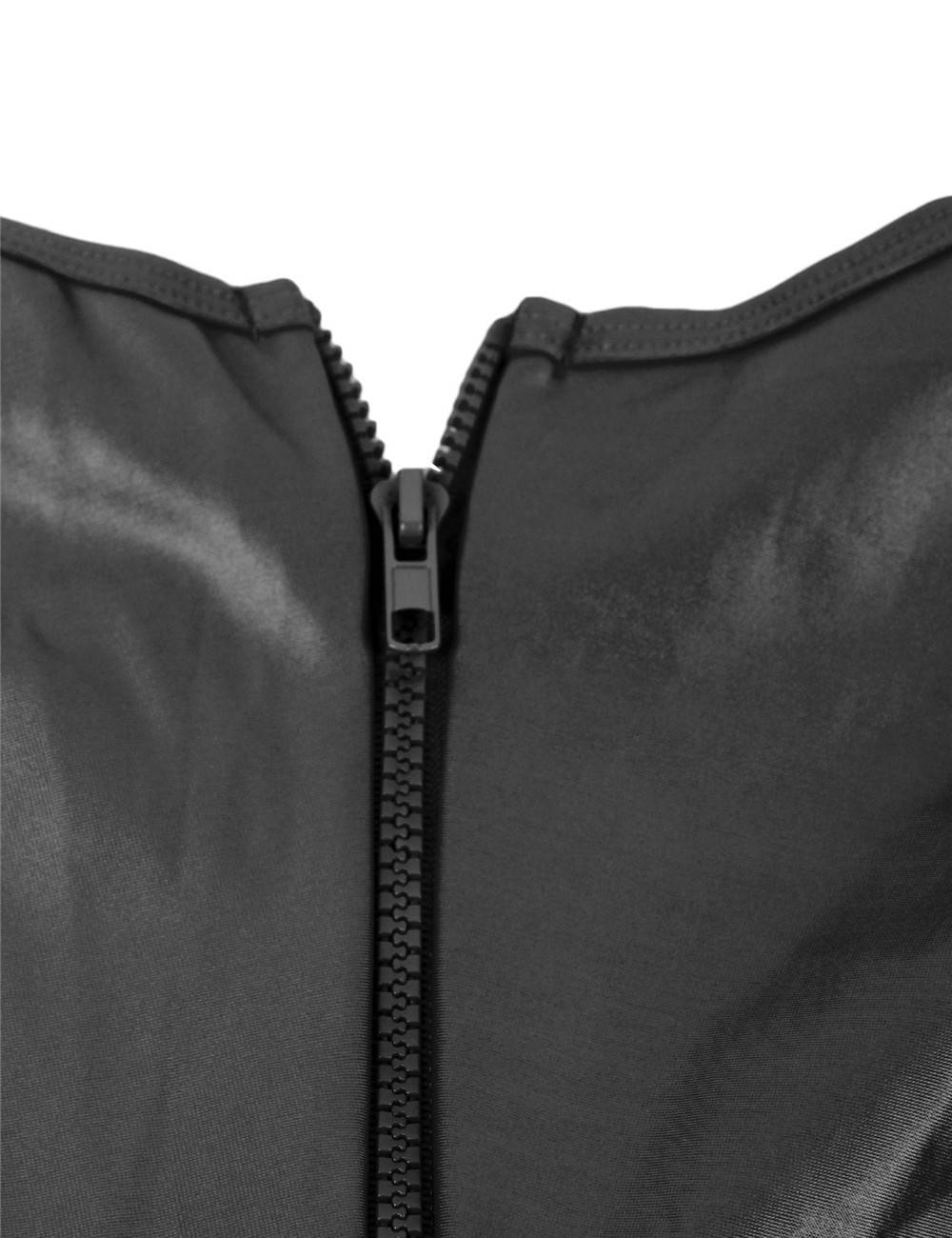 Lau Fashion Wetlook Body Dessous PVC Offen Transparent Diva Nachtwäsche S/XL - R80618