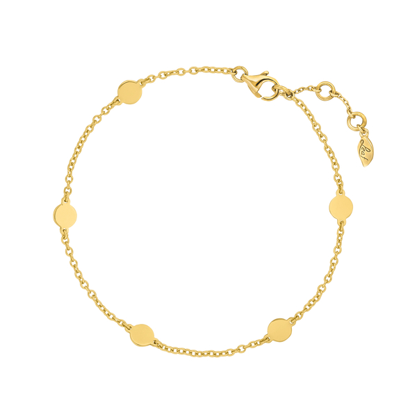 Leaf Jewelry Armkettchen Basic Mit Plättchen, 18 K Gelbgold Vergoldet