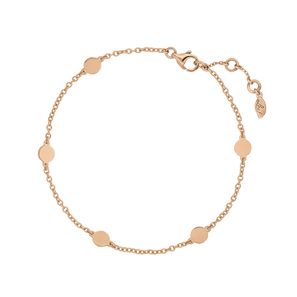 Leaf Jewelry Armkettchen Basic mit Plättchen, 18 K Rosegold vergoldet
