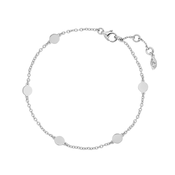 Leaf Jewelry Armkettchen Basic Mit Plättchen, 925 Sterlingsilber
