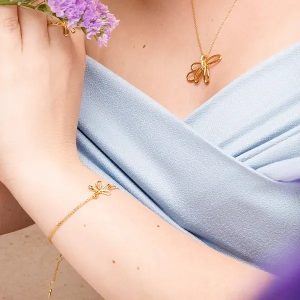 Leaf Jewelry Armkette Blossom, 18 K Rosegold Vergoldet