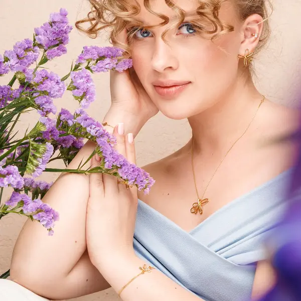 Leaf Jewelry Armkette Blossom, 18 K Rosegold Vergoldet