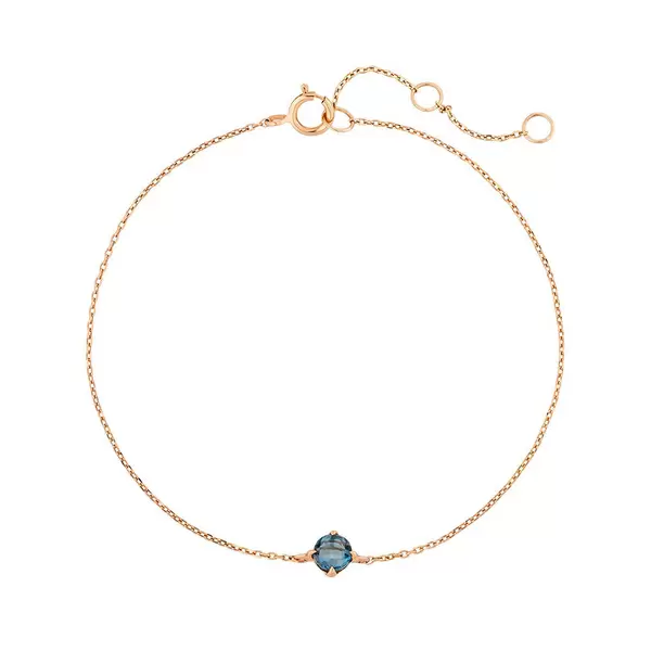Leaf Jewelry Armkette Cabochon, Blue Topaz, 14 K Rosegold
