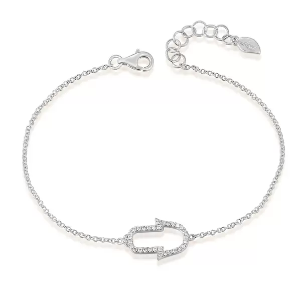 Leaf Jewelry Armkette Fatima mit Diamanten, 18 K Weißgold