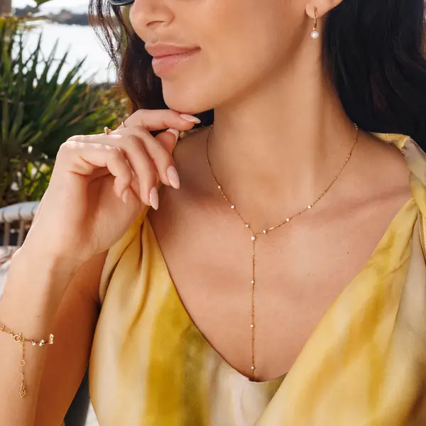 Leaf Jewelry Armkette Flying Pearls, 3-reihig, 18 K Gelbgold Vergoldet