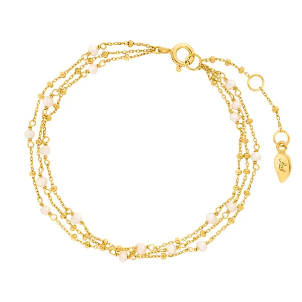 Leaf Jewelry Armkette Flying Pearls, 3-reihig, 18 K Gelbgold vergoldet Leaf Jewelry Armkette Flying Pearls, 3-reihig, 18 K Gelbgold vergoldet