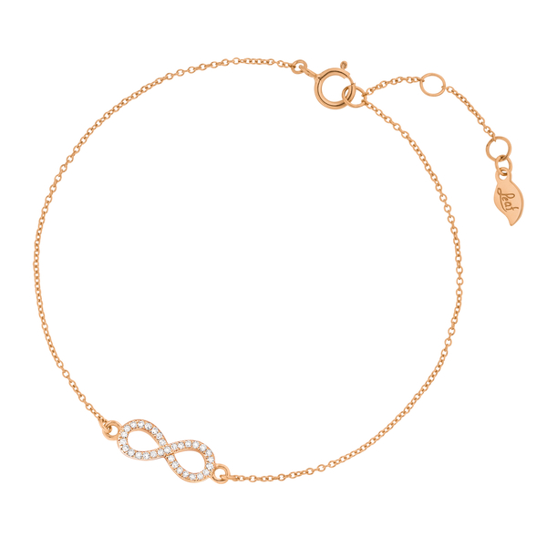 Leaf Jewelry Armkette Infinity mit Diamanten, 18 K Roségold
