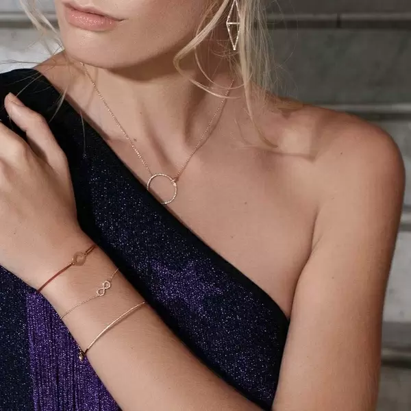 Leaf Jewelry Armkette Infinity Mit Diamanten, 18 K Weißgold