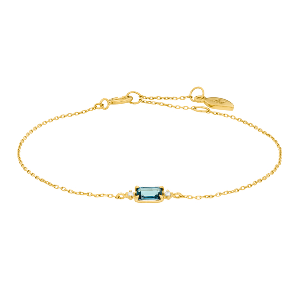 Leaf Jewelry Armkette London Blue Topas, 14K Gelbgold