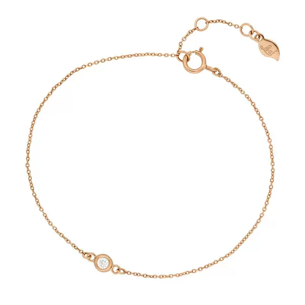 Leaf Jewelry Armkette "my first diamond", 14 K Rosegold