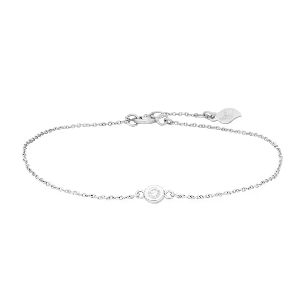Leaf Jewelry Armkette "my First Diamond", 14 K Weißgold