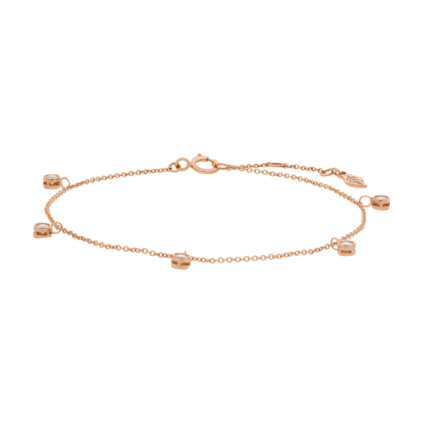 Leaf Jewelry Armkette "my First Diamond" Charms, 14 K Rosegold
