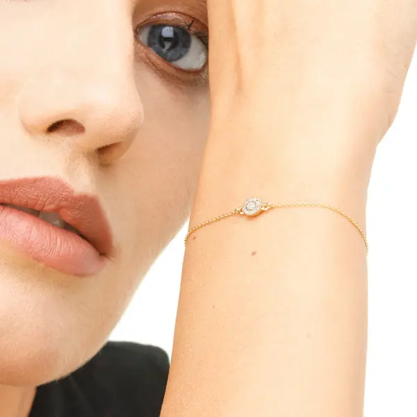 Leaf Jewelry Armkette Pavé II Mit Diamanten, 18 K Gelbgold