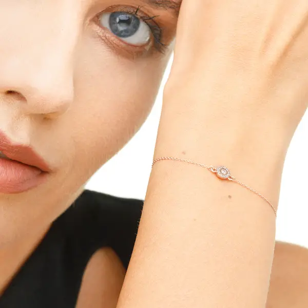 Leaf Jewelry Armkette Pavé II Mit Diamanten, 18 K Rosegold